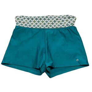 Next by Athena Teal Swim Shorts Geometric Waistband Board Shorts Small i2